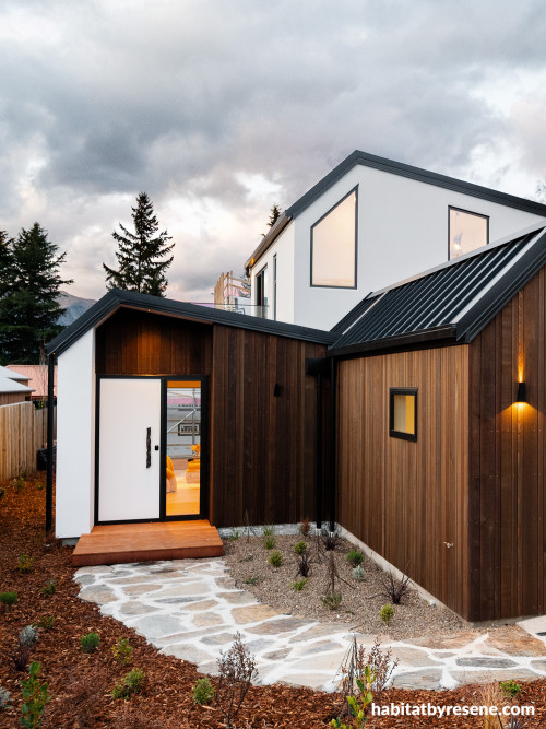 Exterior, white and timber house exterior