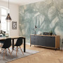 Dining area, dining area featuring nature-inspired Resene wallpaper