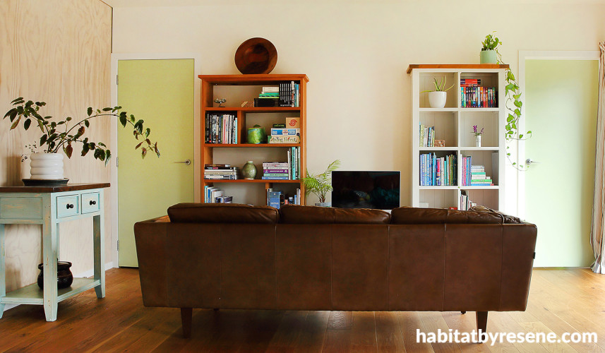 Living room featuring Resene Half Rice Cake