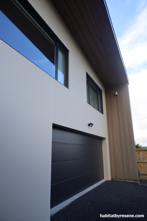 Exterior in ROCKCOTE painted in Resene Fossil. 