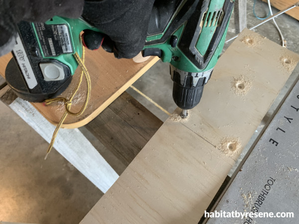 A drill and wood