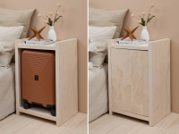 How to make a side table with suitcase storage How to make a side table with suitcase storage