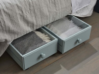 Make under-bed roller drawers from repurposed furniture