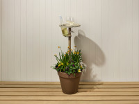 Create a rustic outdoor wine glass holder Create a rustic outdoor wine glass holder