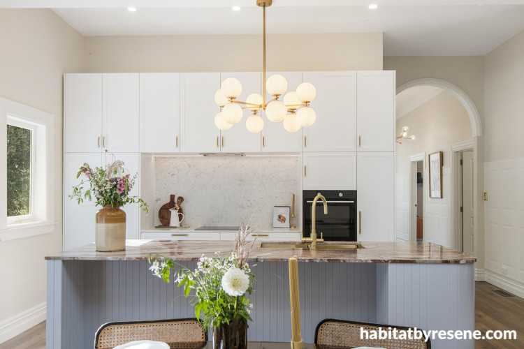 Kitchen, white kitchen, neutral kitchen, kitchen featuring Resene Albescent White