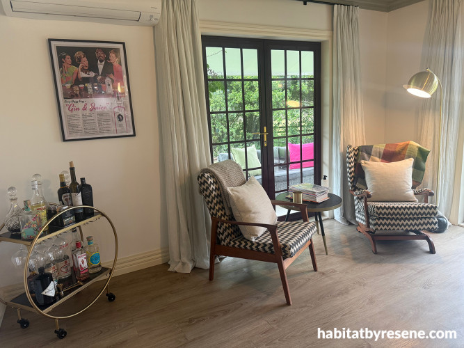 Sitting room, reading corner, sitting room featuring Resene Alabaster