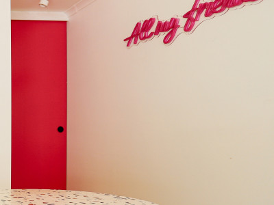 Minty greens and blushing pinks bring this art deco home to life