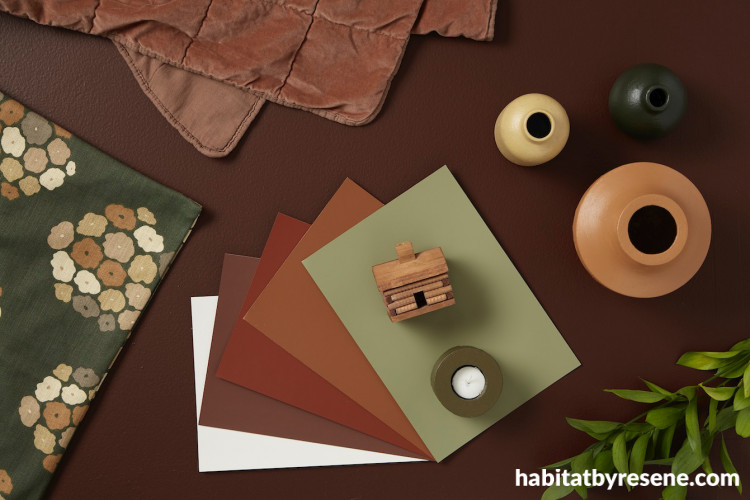 Flatlay featuring earthy tones