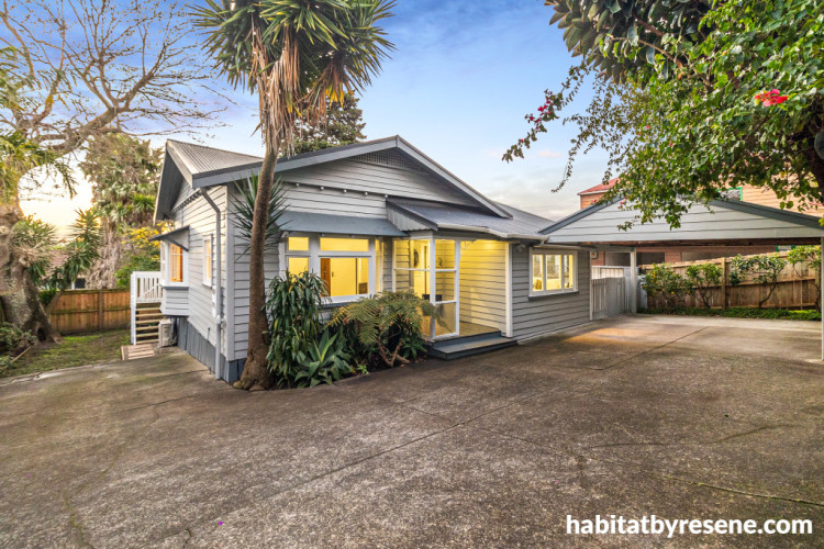 House exterior painted in Resene Half Silver Chalice