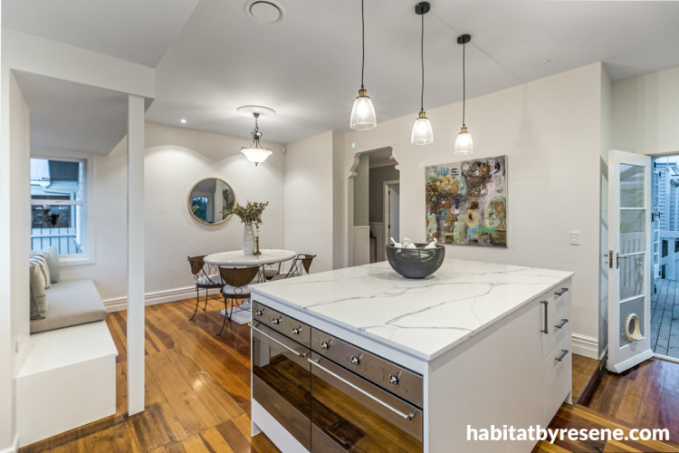 Kitchen hub painted in Resene Black White