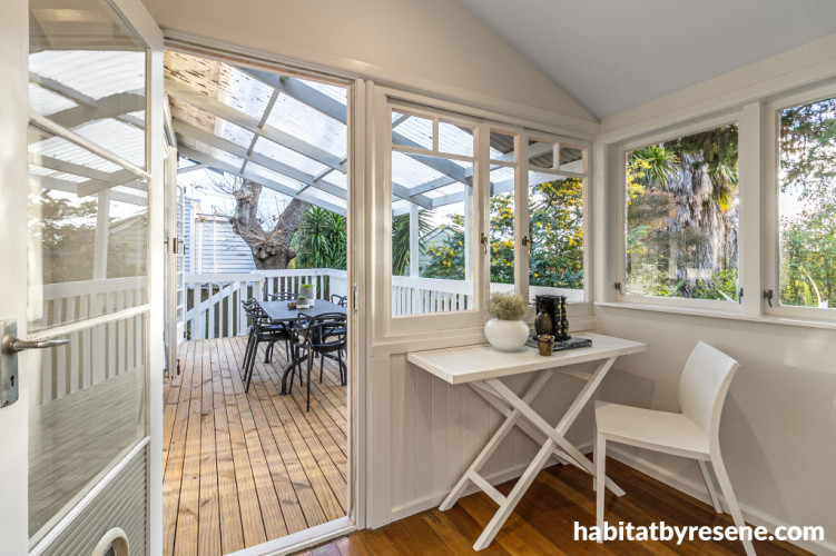 Study nook, study nook painted in Resene Black White