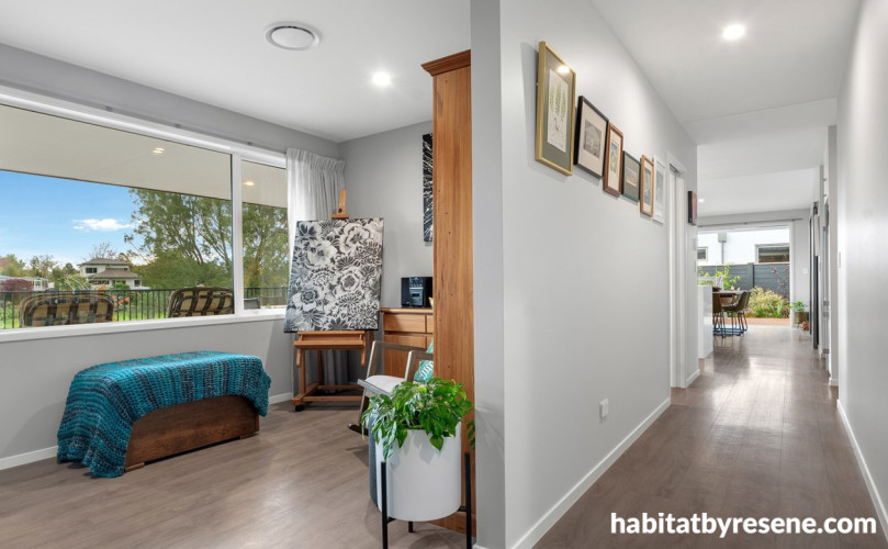 Hallway painted in Resene Concrete