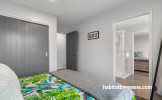 Bedroom painted in Resene Concrete