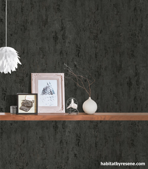 Room featuring textured grey Resene wallpaper