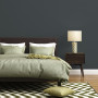 Bedroom, bedroom featuring statement wallpaper, dark grey bedroom