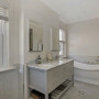 Bathroom spa ensuite Resene Double Parchment and Resene Half Spanish White