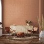 Living area featuring Resene Wallpaper in terracotta tones