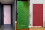 Front doors featuring Resene Paper Doll, Resene Bilbao and Resene Pohutukawa