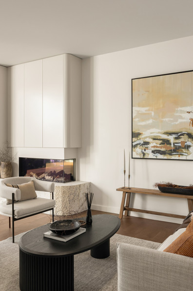 Clever design and soft tones for a compact home Clever design and soft tones for a compact home