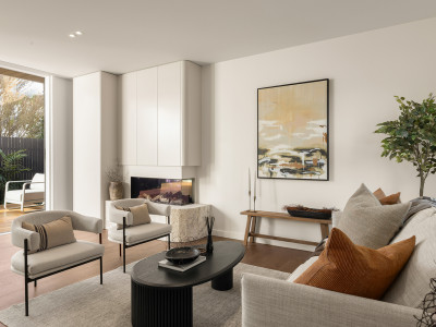 Clever design and soft tones for a compact home