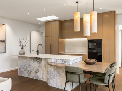 Clever design and soft tones for a compact home