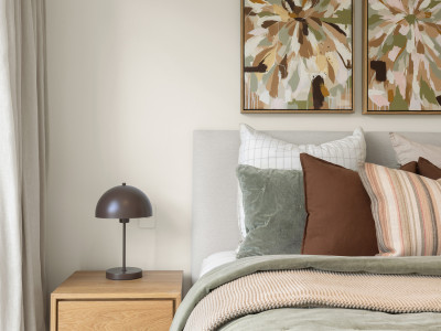 Clever design and soft tones for a compact home