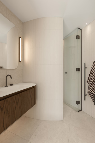 Clever design and soft tones for a compact home