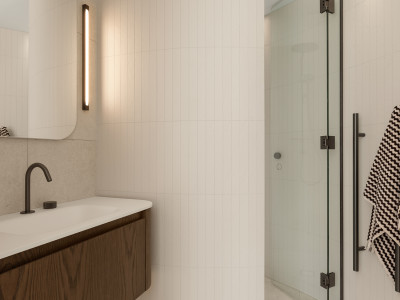 Clever design and soft tones for a compact home