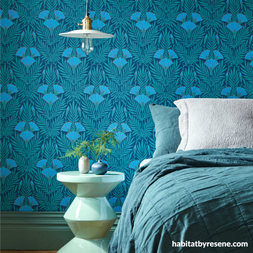 Delightful blue toned bedroom 