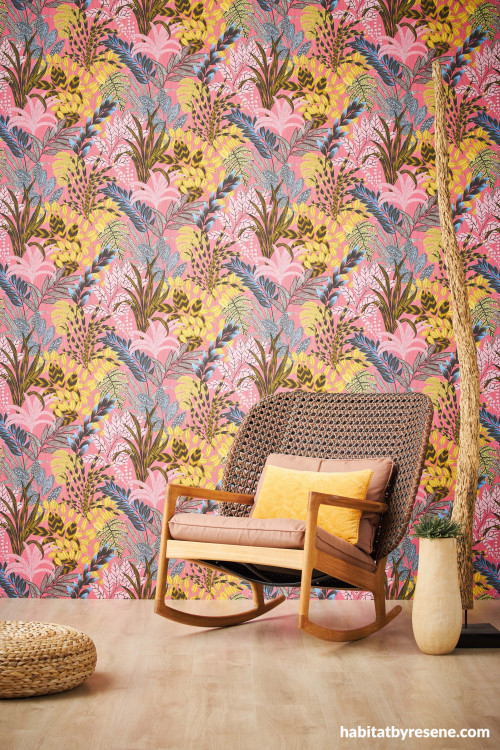 Yellow, pink, blue and more colours in wallpaper