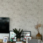 Classy wallpaper creates warm atmosphere in lounge 