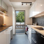 Kitchen, kitchen featuring Resene Black and Resene Triple Stonehenge