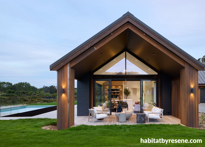 House exterior featuring stained wood