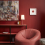 A red living room