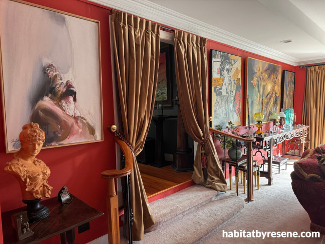 Living room, living room painted in Resene Roadster