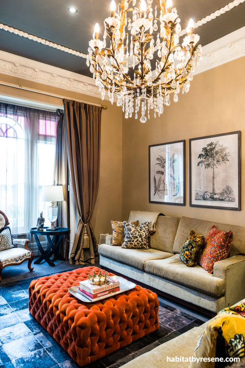 Living area painted in Resene Double Canterbury Clay