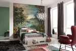 Bedroom featuring statement Resene Wallpaper