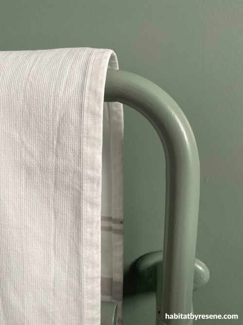 Bathroom featuring Resene Smoky Green