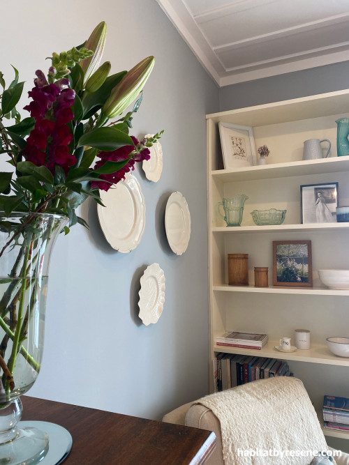 Living area featuring Resene Half Periglacial Blue and Resene Alabaster
