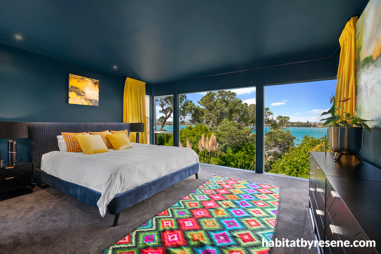 Master bedroom painted in Resene Plan B