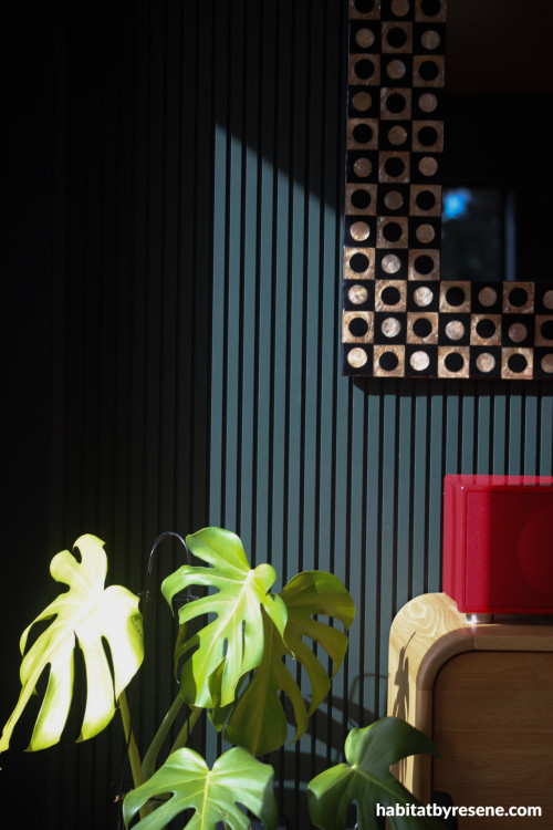 Kitchen painted in Resene Midnight Moss