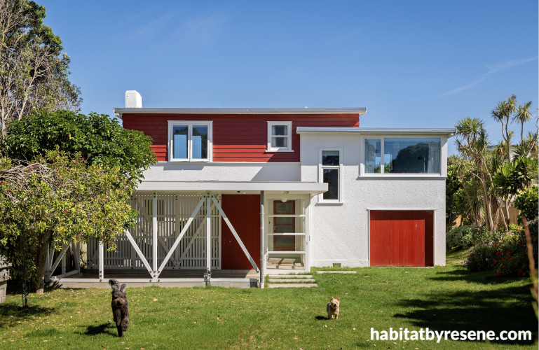 House painted in Red Oxide and Sea Fog