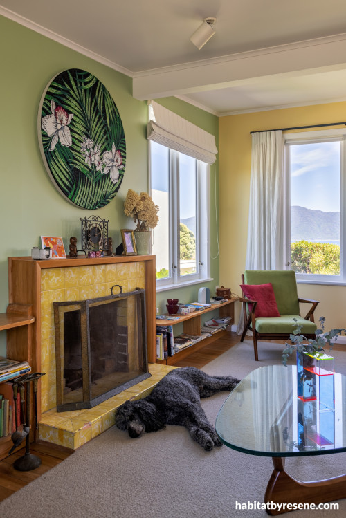 green and yellow lounge
