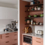 Kitchen cabinetry in terracotta pink Resene Summer Rose