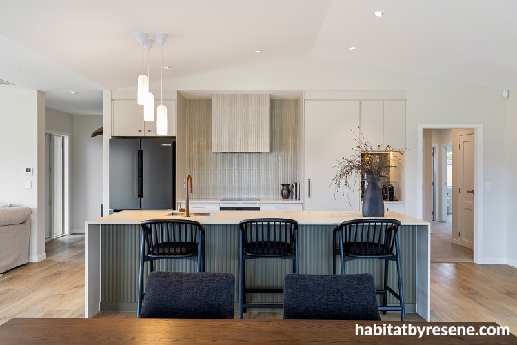 Grey-blue and white kitchen