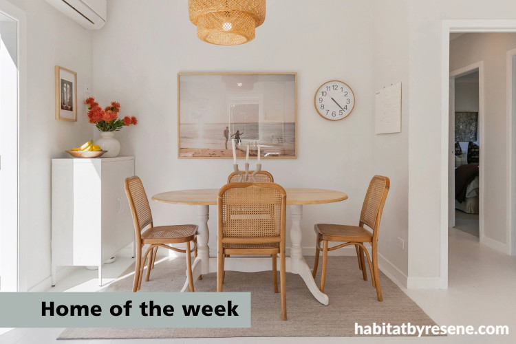 Dining room featuring walls painted in Resene Wan White