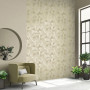 Reading nook, reading nook with nature-inspired wallpaper