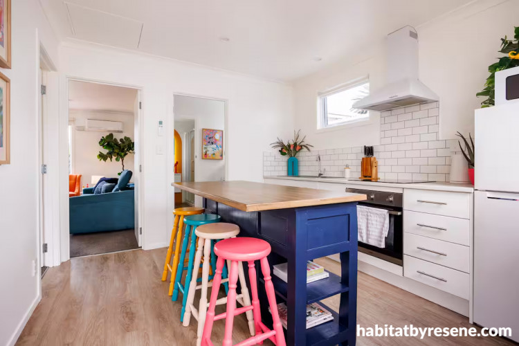 Kitchen, kitchen featuring Resene Half Bianca