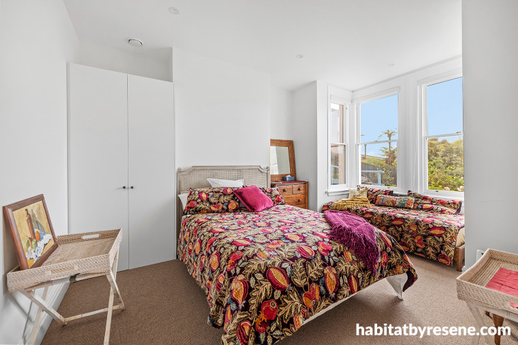 Bedroom painted in Resene Half Merino