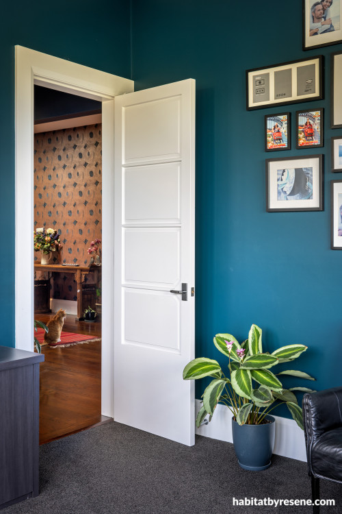 Home office, home office featuring Resene Loch Ness